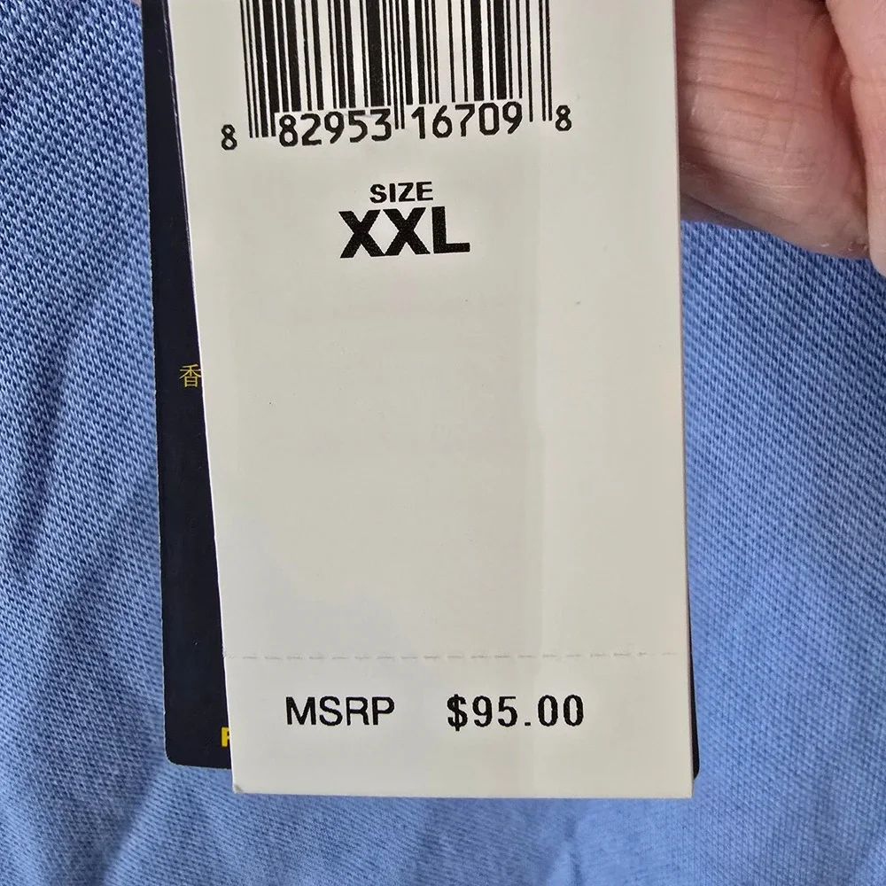 Polo Ralph Lauren Mens XXL Classic Fit Light Blue Cotton Mesh Polo Shirt NWT